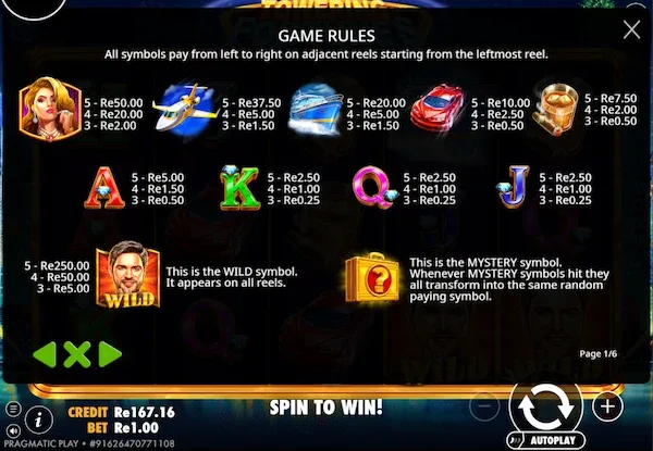 Towering Fortunes game rules screenshot