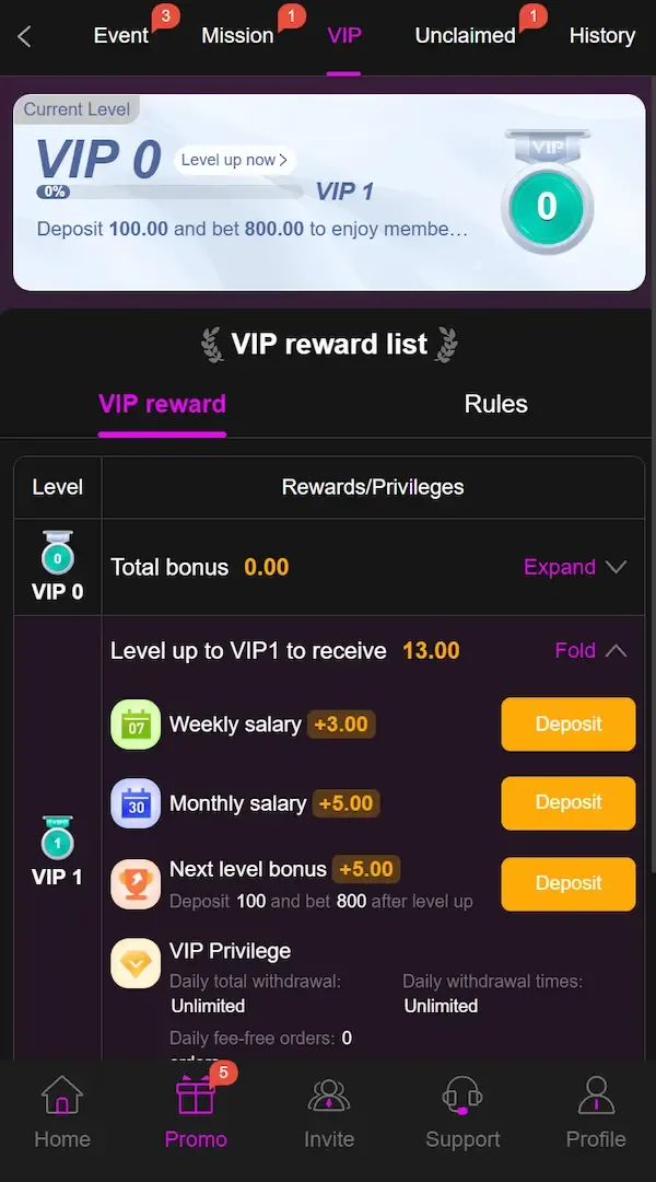 999v vip interface