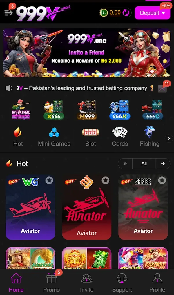 999V game app screenshot